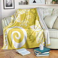 Polynesia Blanket Yellow Tribal Turtle Floral Pattern LT05 Yellow - Polynesian Pride