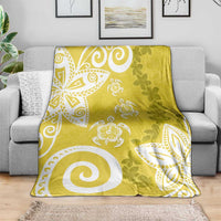 Polynesia Blanket Yellow Tribal Turtle Floral Pattern LT05 - Polynesian Pride