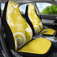 Polynesia Car Seat Cover Yellow Tribal Turtle Floral Pattern LT05 - Polynesian Pride