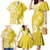 Polynesia Family Matching Mermaid Dress and Hawaiian Shirt Yellow Tribal Turtle Floral Pattern