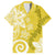 Polynesia Family Matching Puletasi and Hawaiian Shirt Yellow Tribal Turtle Floral Pattern