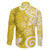 Polynesia Family Matching Puletasi and Hawaiian Shirt Yellow Tribal Turtle Floral Pattern