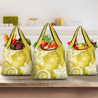 Polynesia Grocery Bag Yellow Tribal Turtle Floral Pattern LT05 3-pack One Size Yellow - Polynesian Pride
