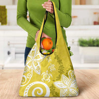 Polynesia Grocery Bag Yellow Tribal Turtle Floral Pattern LT05 - Polynesian Pride