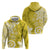 Polynesia Hoodie Yellow Tribal Turtle Floral Pattern