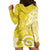 Polynesia Hoodie Dress Yellow Tribal Turtle Floral Pattern