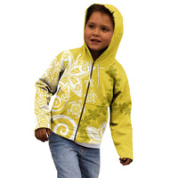 Polynesia Kid Hoodie Yellow Tribal Turtle Floral Pattern LT05 - Polynesian Pride