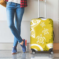 Polynesia Luggage Cover Yellow Tribal Turtle Floral Pattern LT05 - Polynesian Pride
