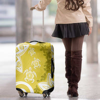 Polynesia Luggage Cover Yellow Tribal Turtle Floral Pattern LT05 - Polynesian Pride