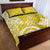 Polynesia Quilt Bed Set Yellow Tribal Turtle Floral Pattern