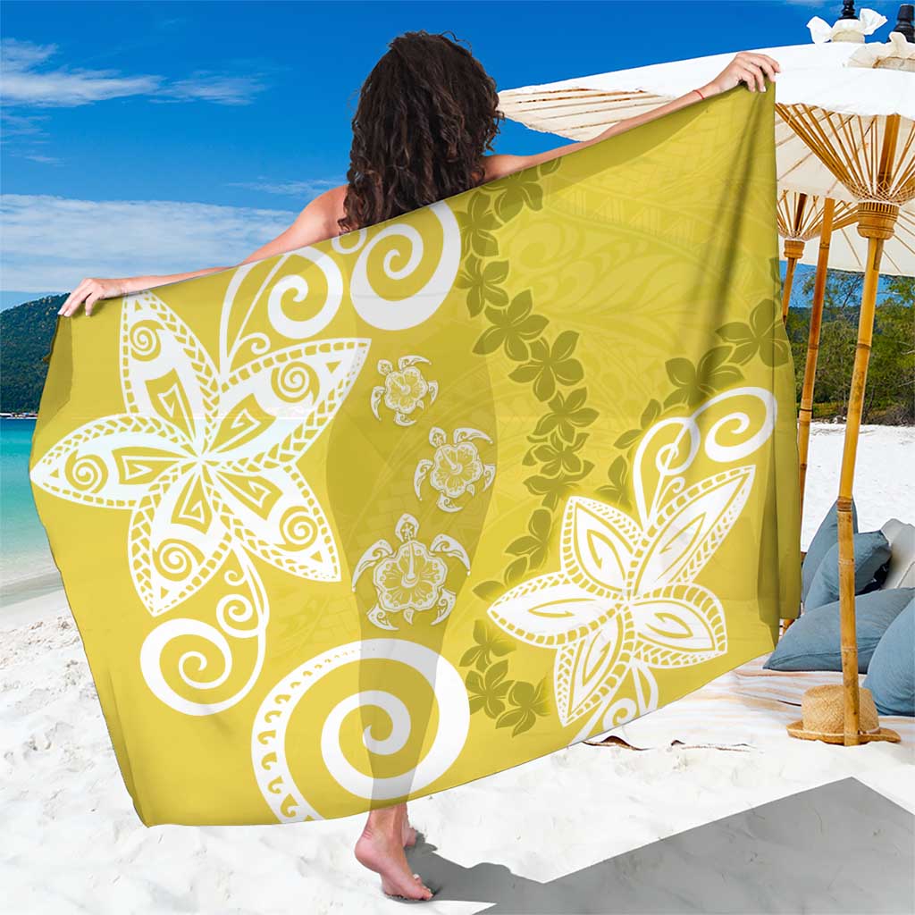 Polynesia Sarong Yellow Tribal Turtle Floral Pattern LT05 One Size 44 x 66 inches Yellow - Polynesian Pride