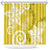 Polynesia Shower Curtain Yellow Tribal Turtle Floral Pattern