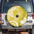 Polynesia Spare Tire Cover Yellow Tribal Turtle Floral Pattern