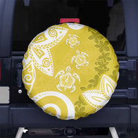 Polynesia Spare Tire Cover Yellow Tribal Turtle Floral Pattern LT05 - Polynesian Pride
