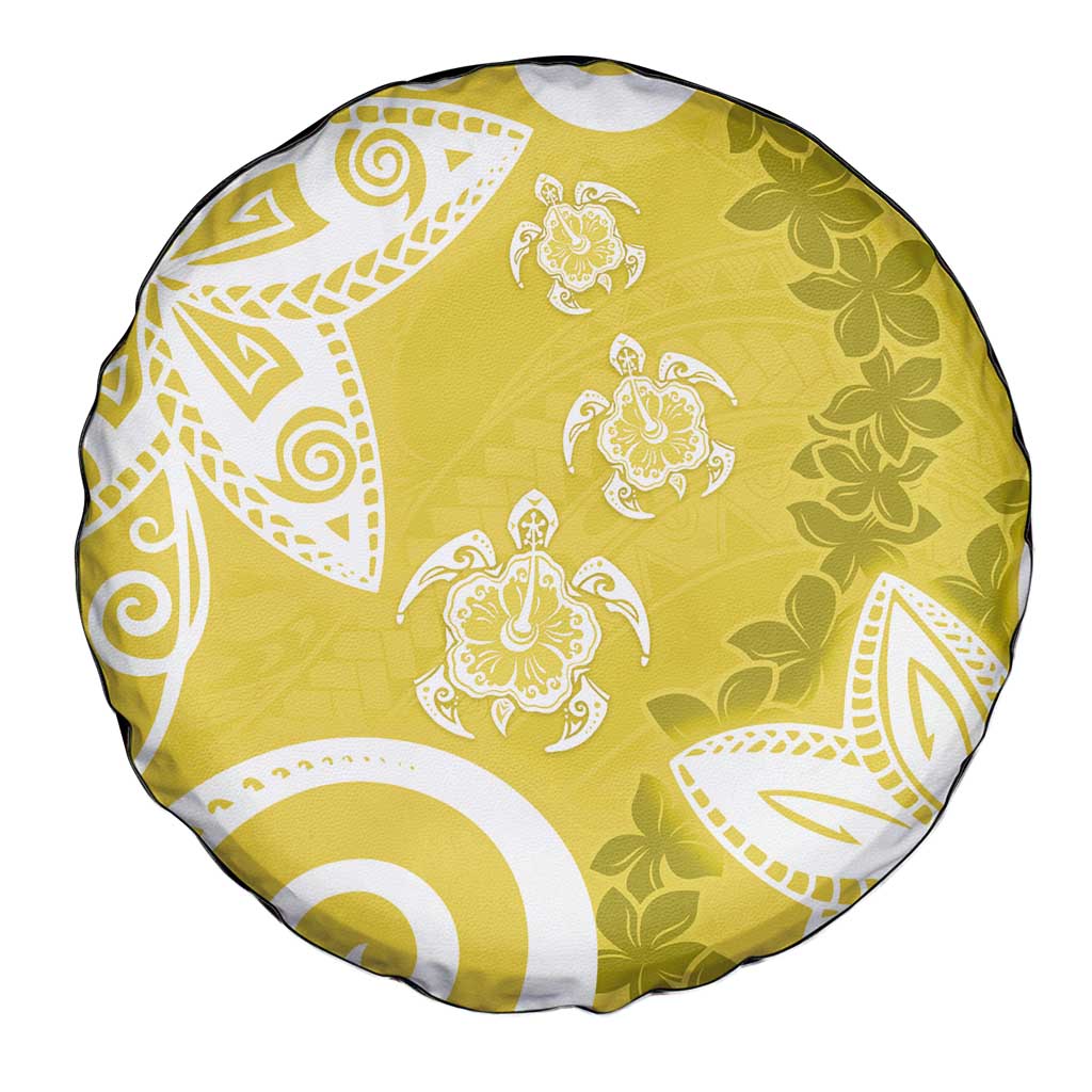 Polynesia Spare Tire Cover Yellow Tribal Turtle Floral Pattern LT05 - Polynesian Pride