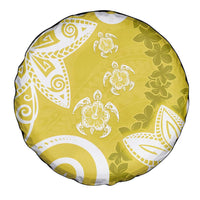 Polynesia Spare Tire Cover Yellow Tribal Turtle Floral Pattern LT05 - Polynesian Pride
