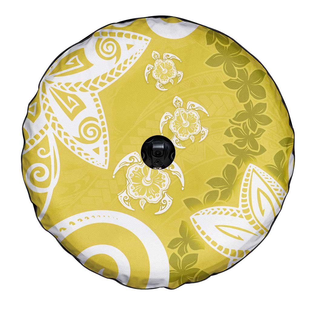 Polynesia Spare Tire Cover Yellow Tribal Turtle Floral Pattern LT05 - Polynesian Pride