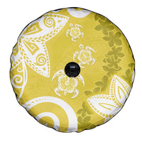 Polynesia Spare Tire Cover Yellow Tribal Turtle Floral Pattern LT05 - Polynesian Pride