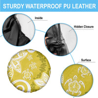 Polynesia Spare Tire Cover Yellow Tribal Turtle Floral Pattern LT05 - Polynesian Pride