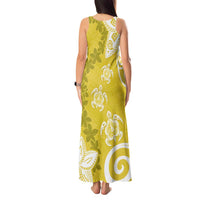 Polynesia Tank Maxi Dress Yellow Tribal Turtle Floral Pattern LT05 - Polynesian Pride