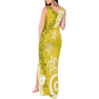 Polynesia Tank Maxi Dress Yellow Tribal Turtle Floral Pattern LT05 - Polynesian Pride