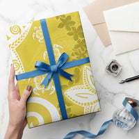 Polynesia Wrapping Paper Yellow Tribal Turtle Floral Pattern LT05 - Polynesian Pride