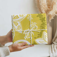 Polynesia Wrapping Paper Yellow Tribal Turtle Floral Pattern LT05 - Polynesian Pride