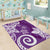 Polynesia Area Rug Purple Tribal Turtle Floral Pattern