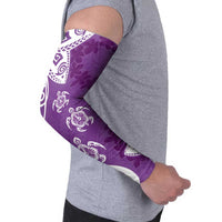 Polynesia Arm Sleeves Purple Tribal Turtle Floral Pattern LT05 - Polynesian Pride