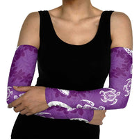 Polynesia Arm Sleeves Purple Tribal Turtle Floral Pattern LT05 - Polynesian Pride
