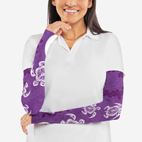 Polynesia Arm Sleeves Purple Tribal Turtle Floral Pattern LT05 - Polynesian Pride
