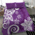 Polynesia Bedding Set Purple Tribal Turtle Floral Pattern