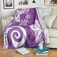 Polynesia Blanket Purple Tribal Turtle Floral Pattern LT05 Purple - Polynesian Pride