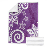Polynesia Blanket Purple Tribal Turtle Floral Pattern LT05 - Polynesian Pride