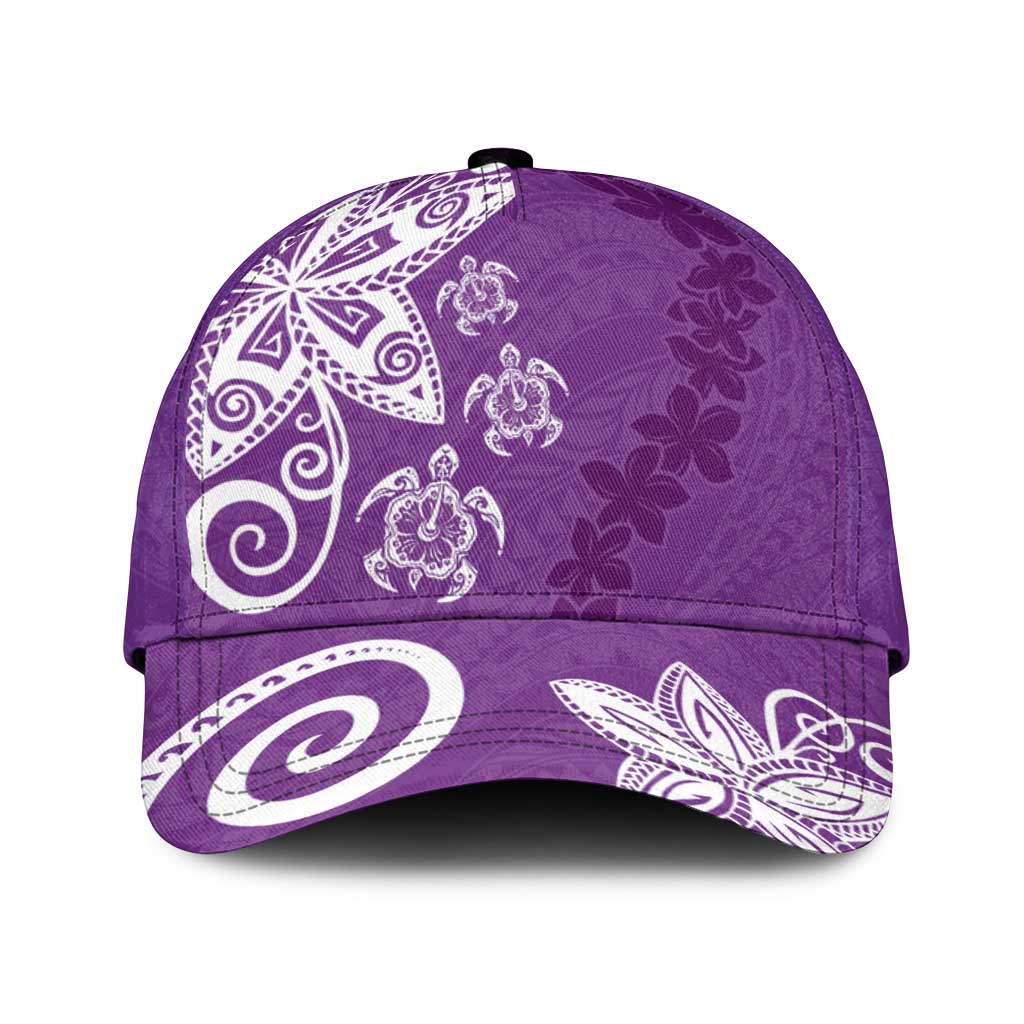 Polynesia Classic Cap Purple Tribal Turtle Floral Pattern LT05 Universal Fit Purple - Polynesian Pride