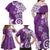 Polynesia Family Matching Off Shoulder Maxi Dress and Hawaiian Shirt Purple Tribal Turtle Floral Pattern