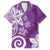 Polynesia Family Matching Puletasi and Hawaiian Shirt Purple Tribal Turtle Floral Pattern