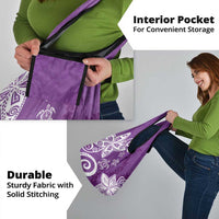 Polynesia Grocery Bag Purple Tribal Turtle Floral Pattern LT05 - Polynesian Pride
