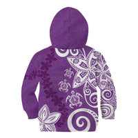 Polynesia Kid Hoodie Purple Tribal Turtle Floral Pattern LT05 - Polynesian Pride