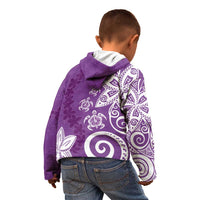 Polynesia Kid Hoodie Purple Tribal Turtle Floral Pattern LT05 - Polynesian Pride