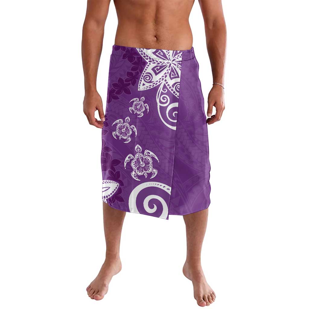 Polynesia Lavalava Purple Tribal Turtle Floral Pattern LT05 Purple - Polynesian Pride
