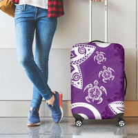 Polynesia Luggage Cover Purple Tribal Turtle Floral Pattern LT05 - Polynesian Pride
