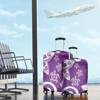 Polynesia Luggage Cover Purple Tribal Turtle Floral Pattern LT05 - Polynesian Pride
