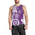 Polynesia Men Tank Top Purple Tribal Turtle Floral Pattern