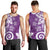 Polynesia Men Tank Top Purple Tribal Turtle Floral Pattern