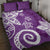 Polynesia Quilt Bed Set Purple Tribal Turtle Floral Pattern