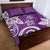 Polynesia Quilt Bed Set Purple Tribal Turtle Floral Pattern