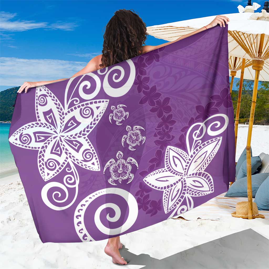 Polynesia Sarong Purple Tribal Turtle Floral Pattern LT05 One Size 44 x 66 inches Purple - Polynesian Pride