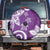 Polynesia Spare Tire Cover Purple Tribal Turtle Floral Pattern