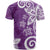 Polynesia T Shirt Purple Tribal Turtle Floral Pattern